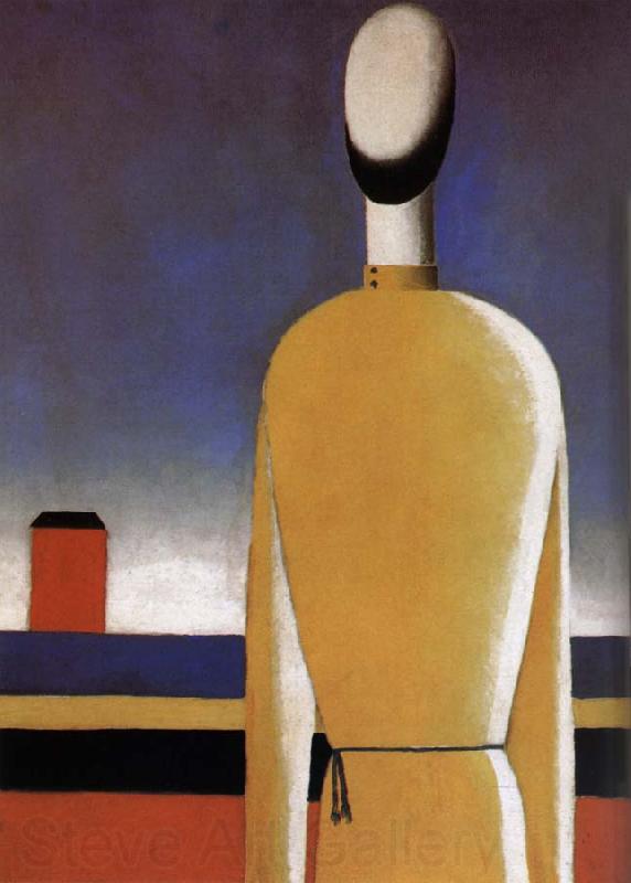 Kasimir Malevich The Half-length wear a yellow shirt Spain oil painting art